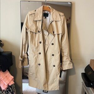 Banana Republic Tan Double-Breasted Trench Coat
